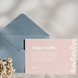 Cartão De Informações Raffle Chá de fraldas Daisy Rosa