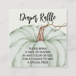 Cartão De Informações Raffle Chá de fraldas de Abóbora Verde