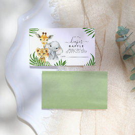 Cartão De Informações Raffle Chá de fraldas de Animais Safari