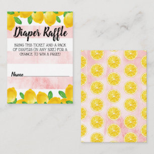 Cartão De Informações Raffle Chá de fraldas de árvore de limão de aquare