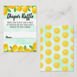 Cartão De Informações Raffle Chá de fraldas de árvore de limão de aquare