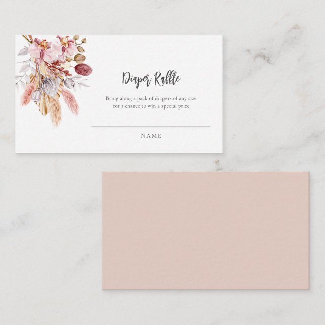 Cartão De Informações Raffle Chá de fraldas de Grass Grass (Frente/Verso)