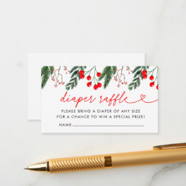 Cartão De Informações Raffle Chá de fraldas de inverno moderno