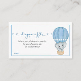 Cartão De Informações Raffle Chá de fraldas Elefante Azul