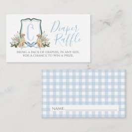 Cartão De Informações Raffle Chá de fraldas Fralda Blue Dog Boy