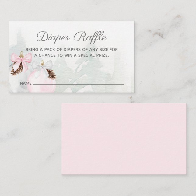 Cartão De Informações Raffle Chá de fraldas Fralda de inverno (Frente/Verso)