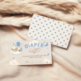 Cartão De Informações Raffle Chá de fraldas Fralda do Urso Azul