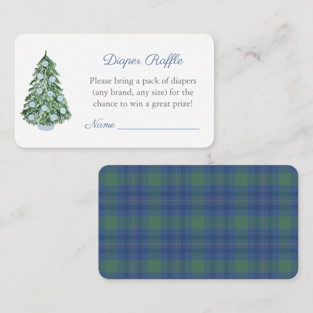 Cartão De Informações Raffle Chá de fraldas Fralda Elegante (Frente/Verso)