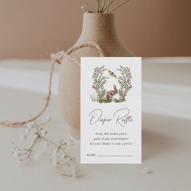 Cartão De Informações Raffle Chá de fraldas primavera Garden (Criador carregado)
