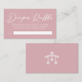 Cartão De Informações Raffle Chá de fraldas rosa-Rosa Dusty