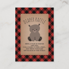 Cartão De Informações Raffle da Fralda da Xadrez do urso
