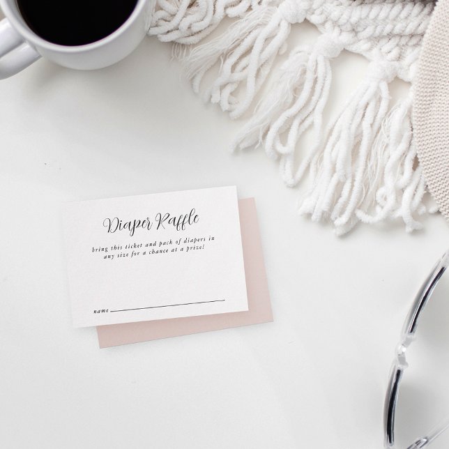 Cartão De Informações Raffle da Fralda de Caligrafia Elegante (Criador carregado)