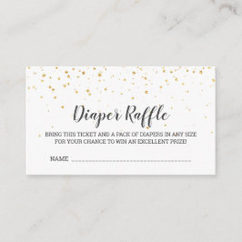 Cartão De Informações Raffle da Fralda de Confetti Dourada