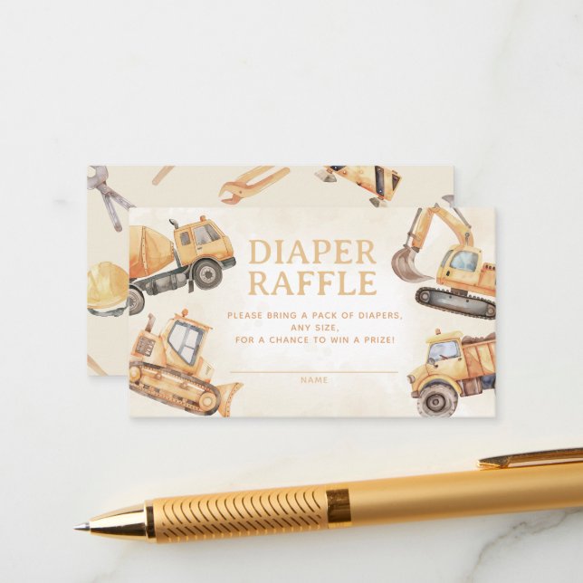 Cartão De Informações Raffle da Fralda de Construção (Frente/Verso In Situ)