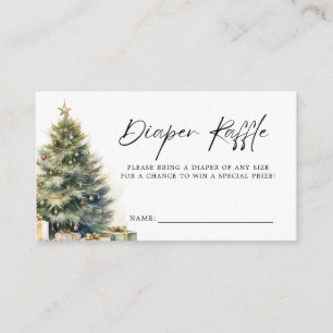 Cartão De Informações Raffle da Fralda de inverno do Natal Moderno