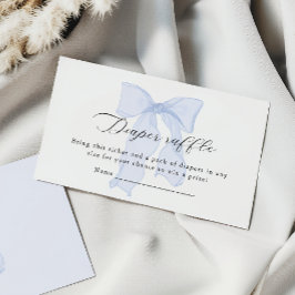 Cartão De Informações Raffle da Fralda do Chá de fraldas azul