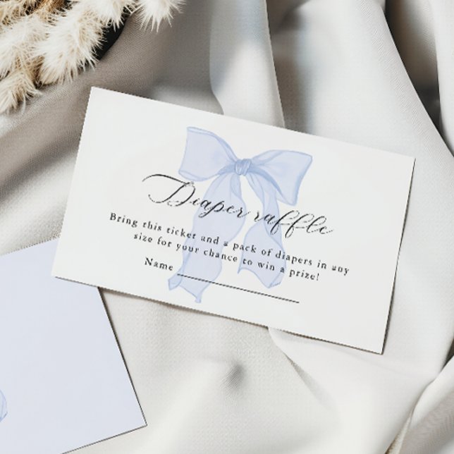 Cartão De Informações Raffle da Fralda do Chá de fraldas azul (Criador carregado)