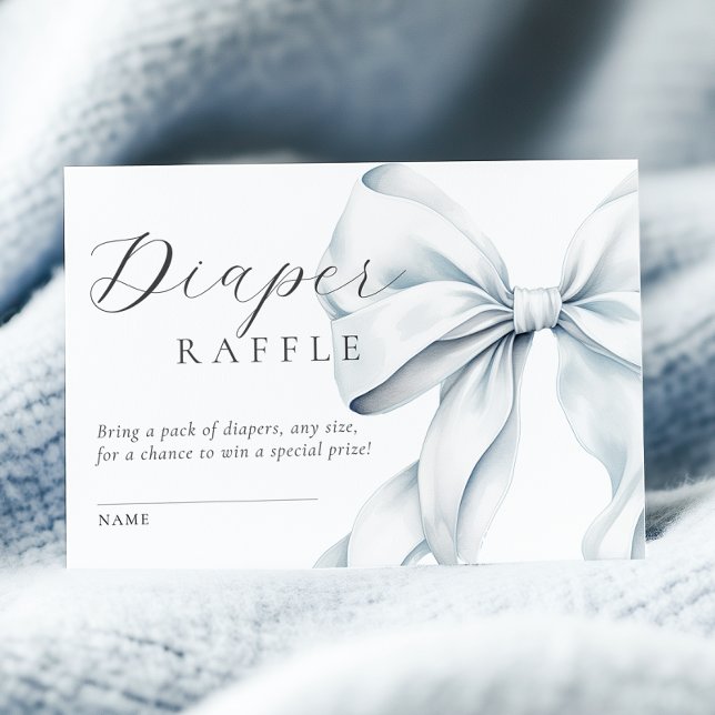 Cartão De Informações Raffle da Fralda do Chá de fraldas azul (Criador carregado)