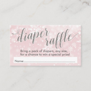 Cartão De Informações Raffle da fralda do chá de fraldas do rosa do