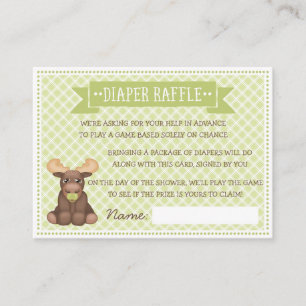 Cartão De Informações Raffle da fralda dos alces do bebê