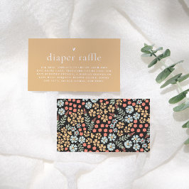 Cartão De Informações Raffle da Fralda Floral do Groovy Retro