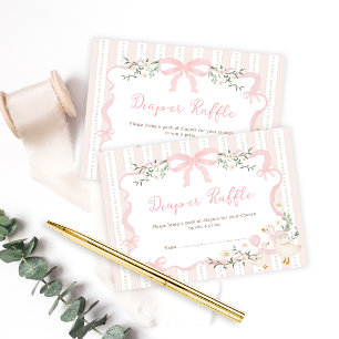 Cartão De Informações Raffle da Fralda ganso do Bobo rosa-pré-disquete