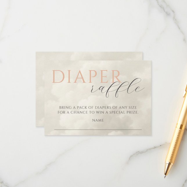 Cartão De Informações Raffle de Fralda Chá de fraldas Cloud Nine (Frente/Verso In Situ)