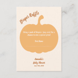 Cartão De Informações Raffle de Fralda de Abóbora de Outono
