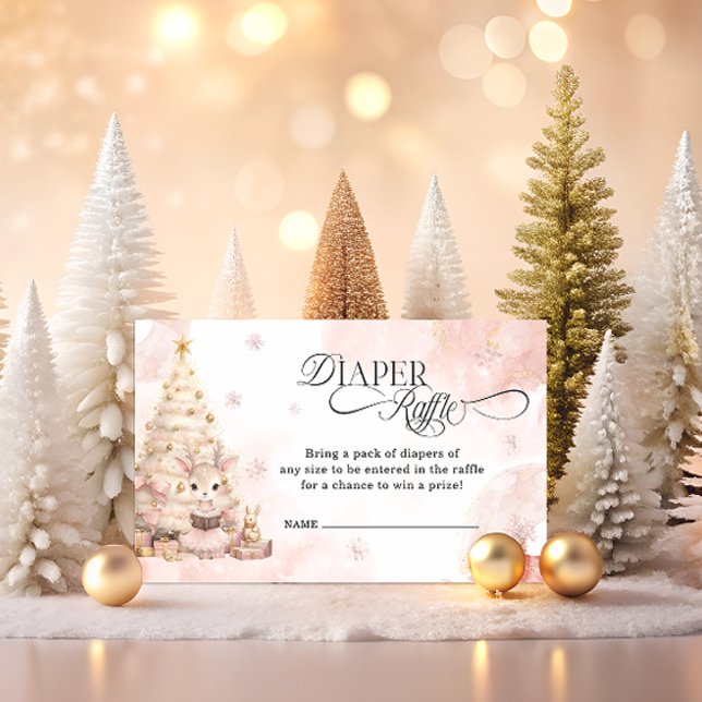 Cartão De Informações Raffle de Fralda de cervejeira rosa-claro (Criador carregado)