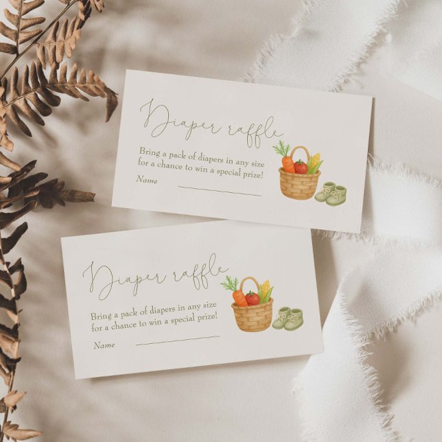 Cartão De Informações Raffle de Fralda de Chá de fraldas crescido localm (Criador carregado)