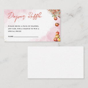Cartão De Informações Raffle de Fralda de Chá de fraldas de Maçã de Qued