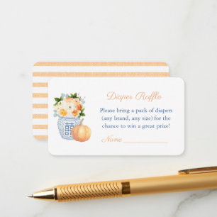 Cartão De Informações Raffle de Fralda de Chá de fraldas de Queda de Aqu