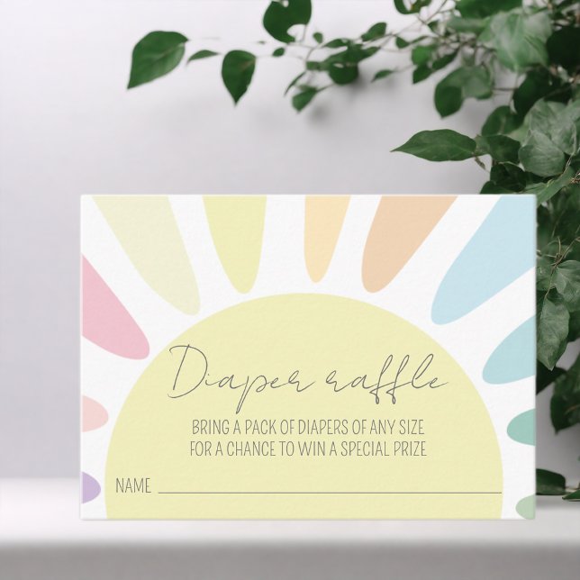Cartão De Informações Raffle de Fralda de Chá de fraldas Sunshine (Criador carregado)
