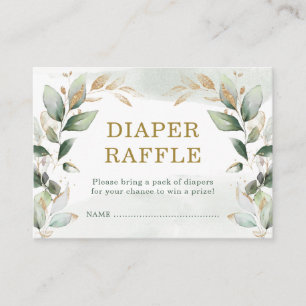 Cartão De Informações Raffle de Fralda Dourada de massa verde mole