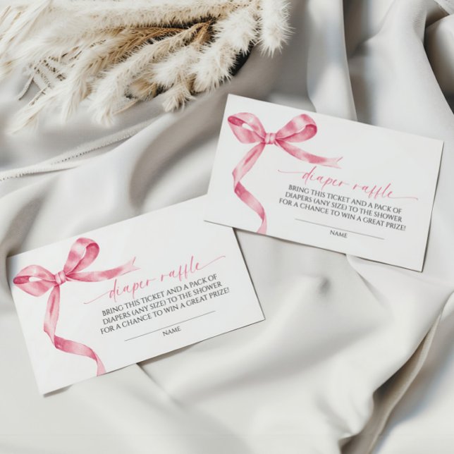 Cartão De Informações Raffle de Fralda rosa (Criador carregado)