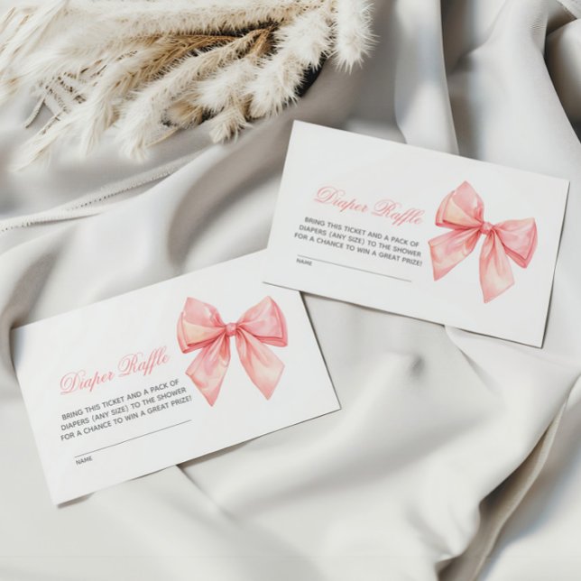 Cartão De Informações Raffle de Fralda rosa-claro (Criador carregado)