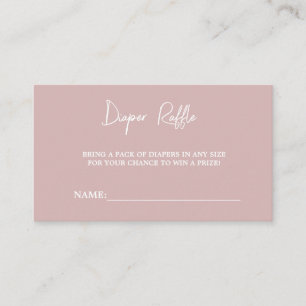 Cartão De Informações Raffle de Fralda Rosa Moderno