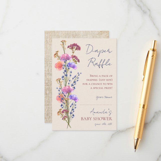 Cartão De Informações Raffle - Fralda Acriólica Rústica Beige (Frente/Verso In Situ)