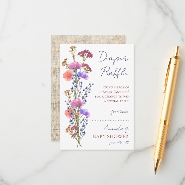 Cartão De Informações Raffle - Fralda Acritiva Delicada Rústica (Frente/Verso In Situ)