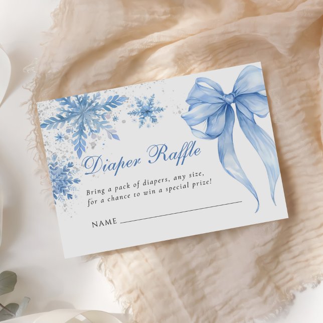 Cartão De Informações Raffle Fralda Arco de inverno azul (Criador carregado)