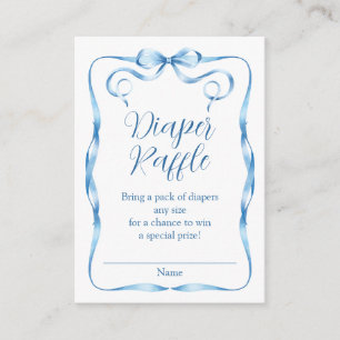 Cartão De Informações Raffle Fralda Azul de Fita de Água