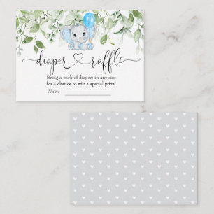 Cartão De Informações Raffle Fralda Chá de fraldas Elefante-Bonito
