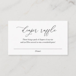Cartão De Informações Raffle Fralda de Caligrafia Elegante Simples