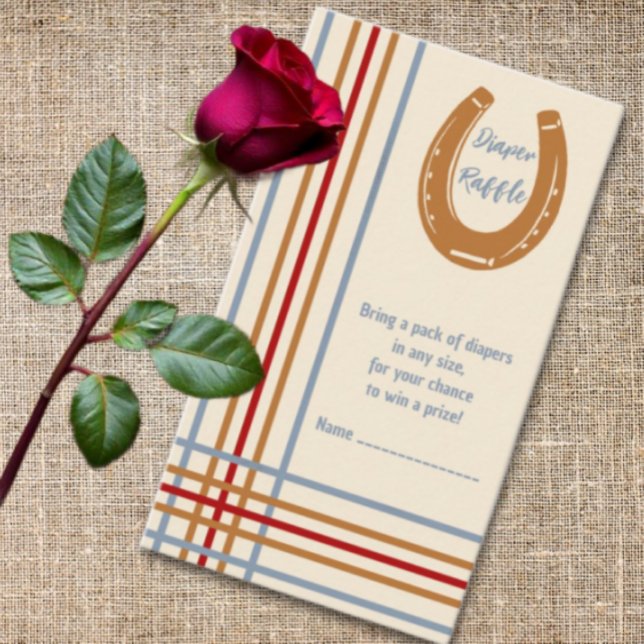 Cartão De Informações Raffle, Fralda de Chá de fraldas de ferradura russ (Criador carregado)