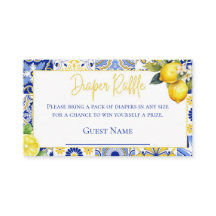 Raffle Fralda de limão Azulejos azuis