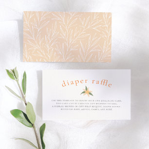 Cartão De Informações Raffle Fralda de Primavera Laranja-Flor