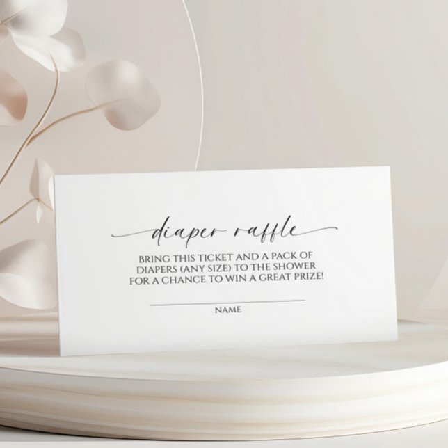 Cartão De Informações Raffle Fralda Minimalista Moderna (Criador carregado)
