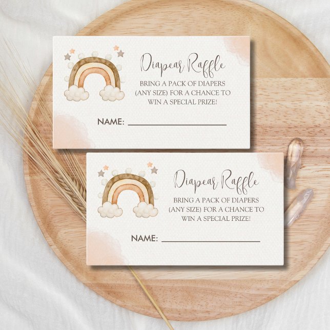 Cartão De Informações Rainbow Boho Baby Shower Gender Neutral (Criador carregado)