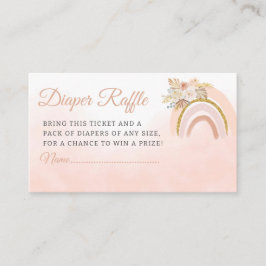 Cartão De Informações Rainbow Boho Pampas Grass Fralda Raffle