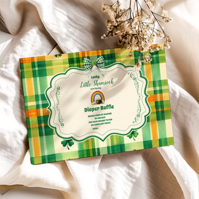 Cartão De Informações Rainbow Lucky Little Shamrock Diapper Raffle (Criador carregado)
